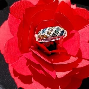Platinum Rhodium Plated Diamond Ring